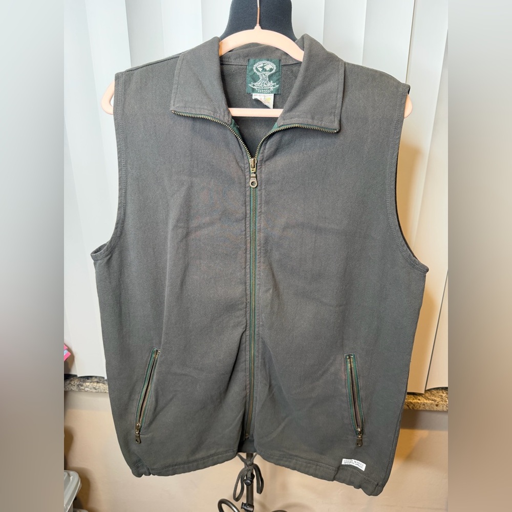 Earth Wares Adventure Apparel Vintage Men's Gray Sleeveless Zip Up Jacket